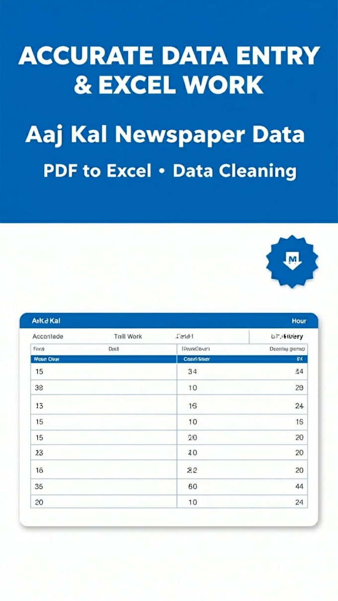 do fast data entry, PDF to excel, copy paste and excel work