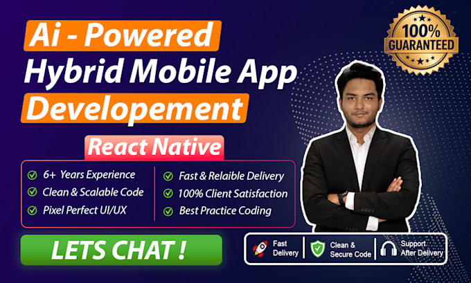 do mobile app development, android app ios app development, react native develop