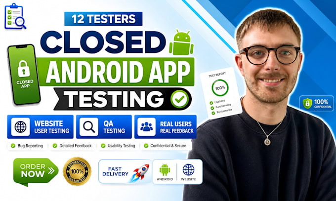 provide 12 app testers for google play closed testing