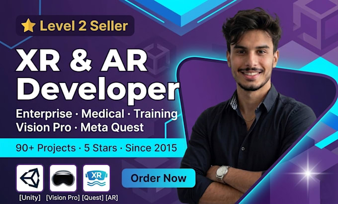 develop unity xr, ar VR experience and enterprise simulation for training and vi