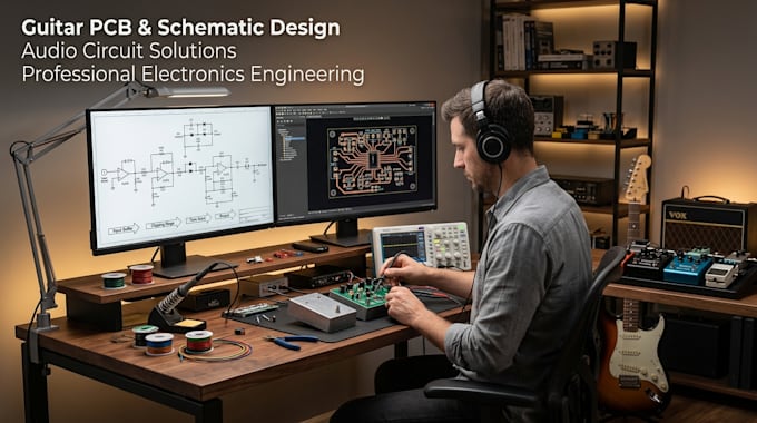 create guitar pcb layout, schematic design and audio circuit solutions