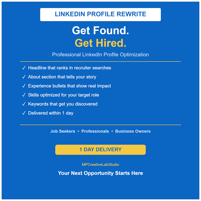 rewrite and optimize your linkedin profile to attract more opportunities