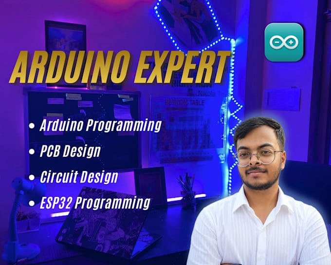 do programming on arduino esp and design custom pcb and circuits