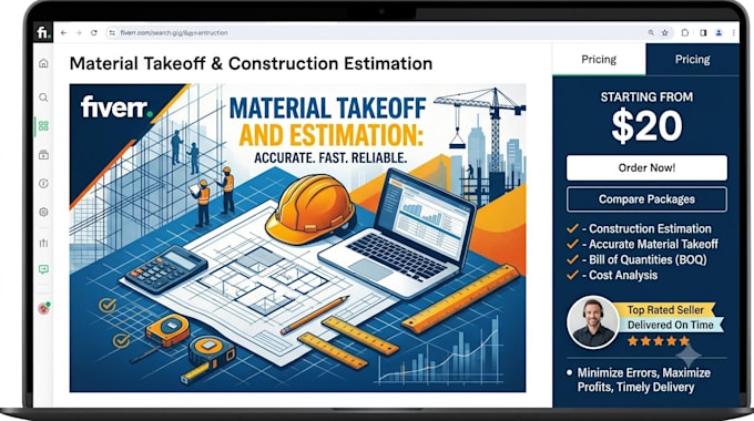 provide detailed material takeoff and estimate