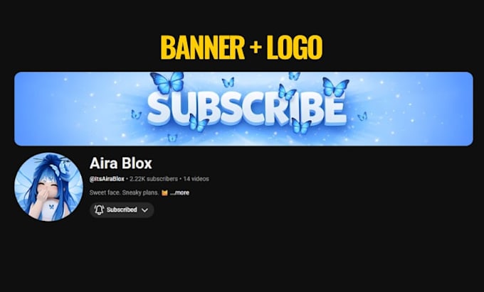 design a roblox youtube banner and logo