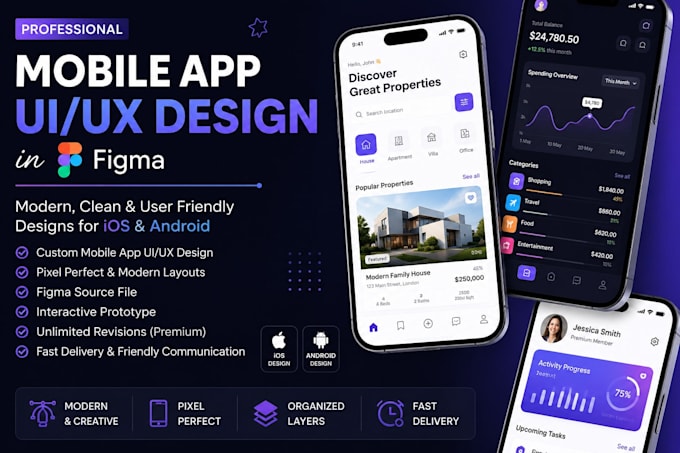create figma app design for ios and android
