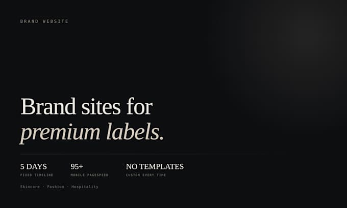 design a premium brand website