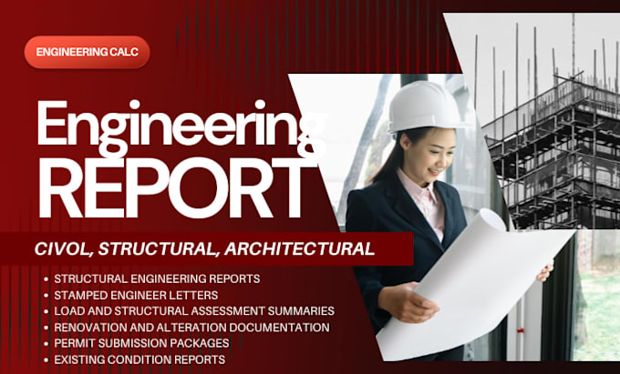 prepare structural engineering reports, calculations and engineering letters