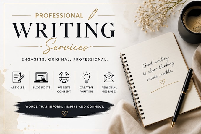write articles, blog posts, heartfelt messages and content
