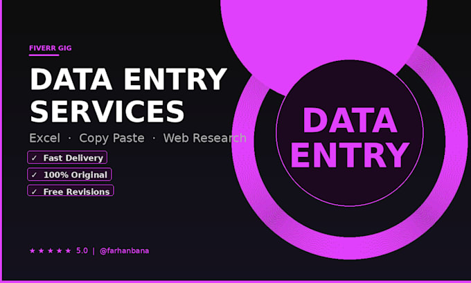 do fast and accurate data entry, copy paste, and excel data management