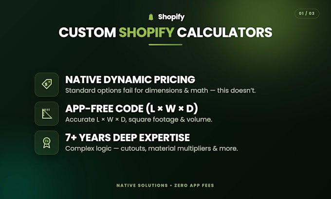 code a custom dynamic pricing calculator for shopify