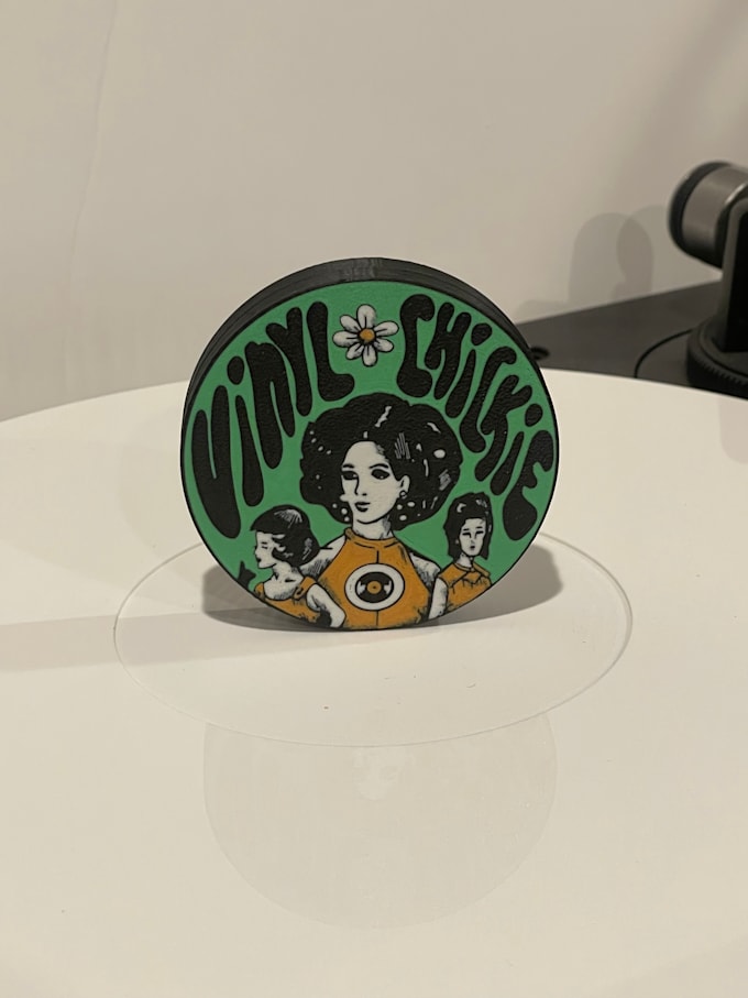 create a custom vinyl record spindle charm design