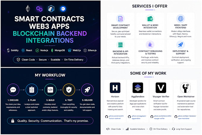 build smart contracts and web3 backend integrations