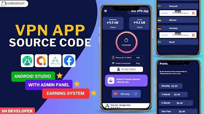 create VPN app for android and IOS with oneconnect API servers