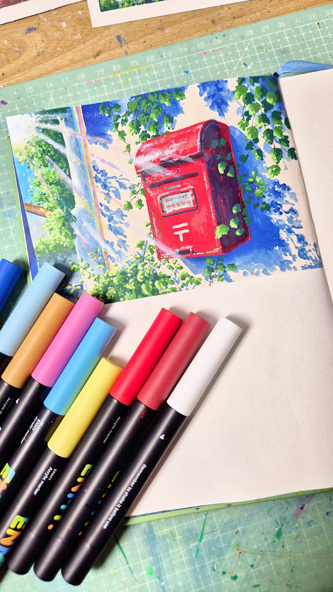 create an aesthetic acrylic marker artwork for you