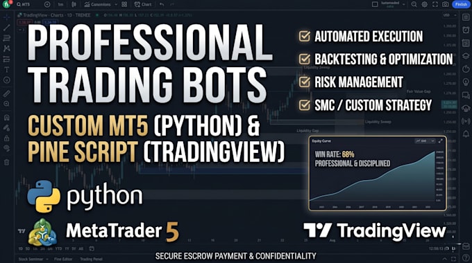 build custom pine script indicators and python mt5 trading bots