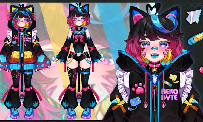 draw and rig your custom live2d vtuber model 2d vtuber commission live2d rigging