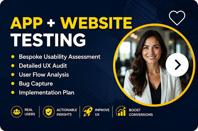professional user testing, website testing, app testing and usability review