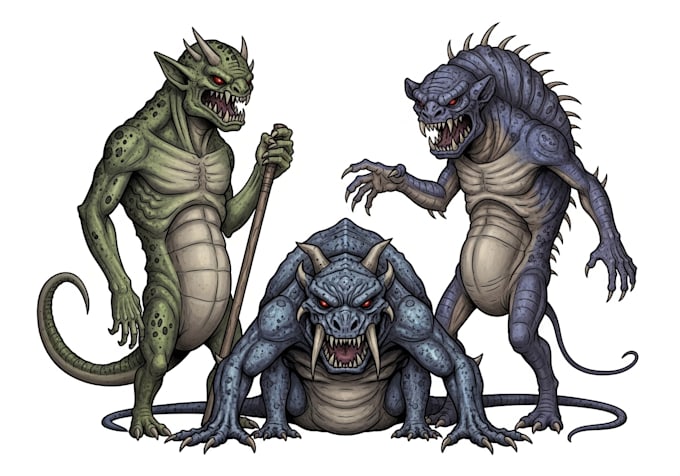 draw fantasy creatures and custom monster illustration