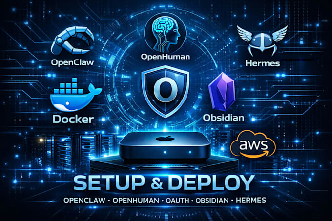 setup deploy openclaw openhuman oauth obsidian hermes on mac mini vps docker aws