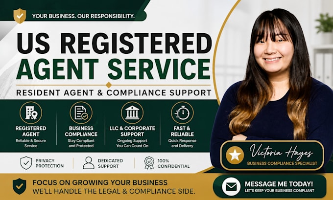 provide US registered agent service, resident agent and compliance support