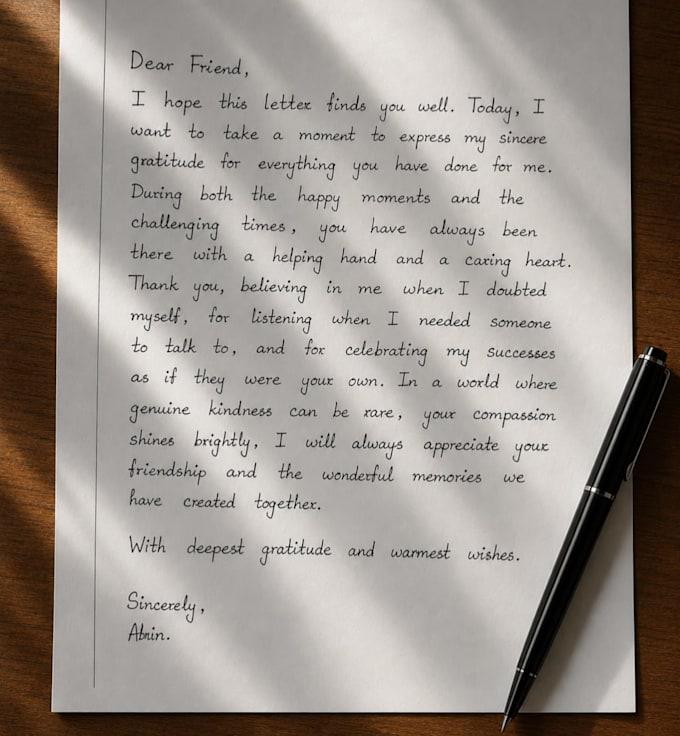 write custom handwritten letters, notes, and messages