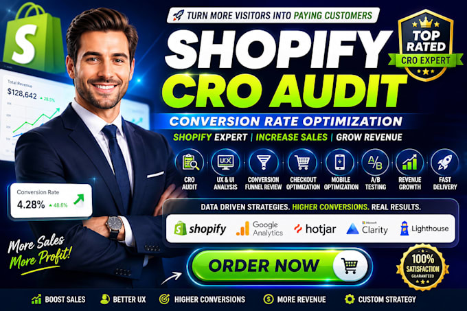 shopify cro audit, conversion rate optimization, shopifyf expert increase sales
