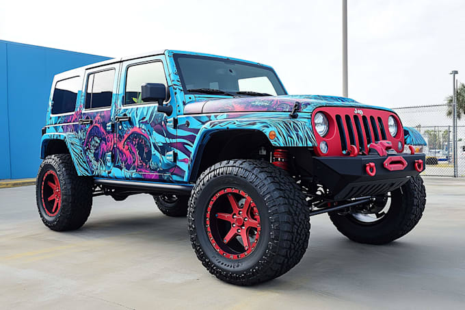 design a custom vehicle wrap, cars, pickups, trailers,