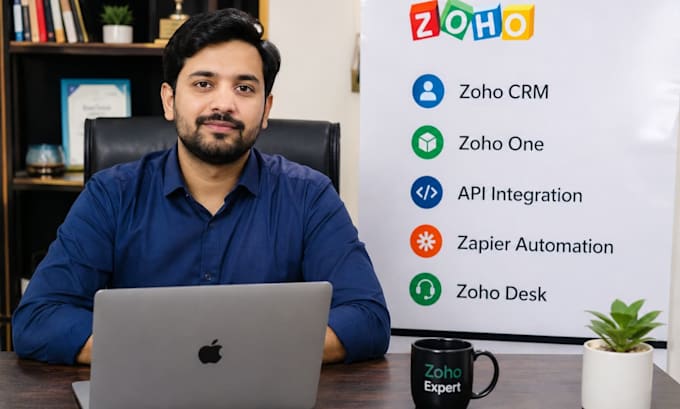 setup zoho crm, zoho one, api integration, zapier automation and desk