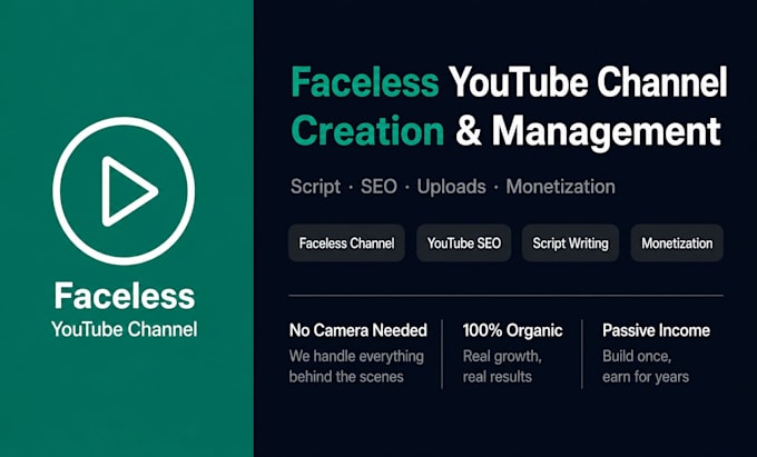 faceless youtube channel creation and  management script SEO video upload