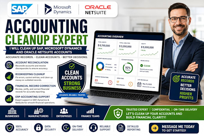 clean up sap, microsoft dynamics and netsuite accounting records