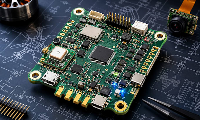 custom drone pcb design for quadcopter hexacopter octocopter fpv surveillance ai