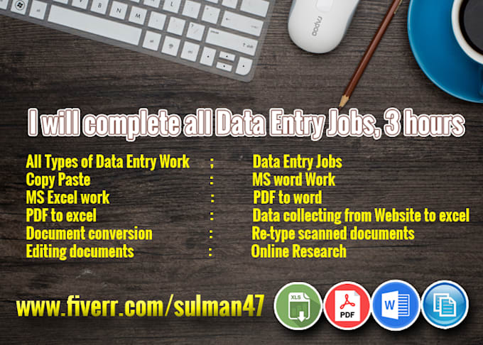 do online, offline data entry, scraping, typing, copy paste work