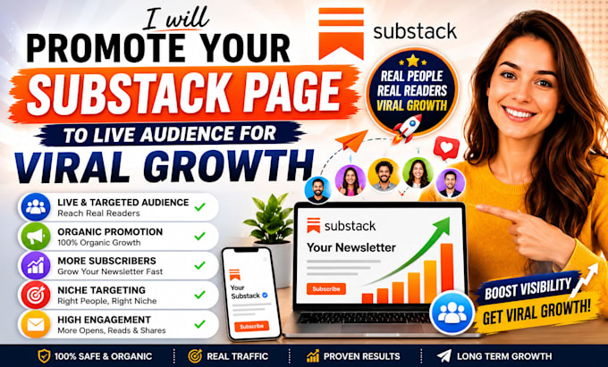 Promote your substack page to live audience for viral growth by ...