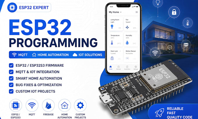 do esp32 programming iot app firmware development mqtt blynk and home automation
