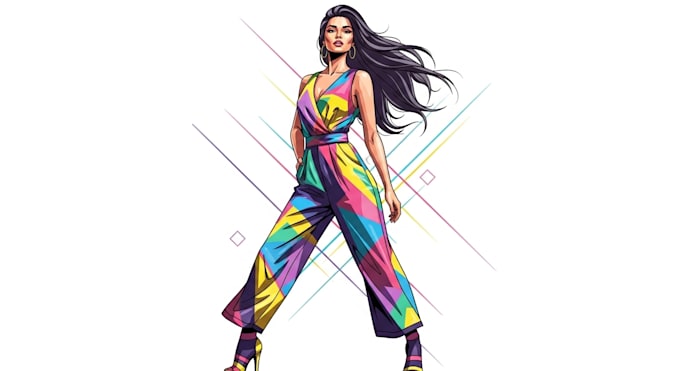 detailed vector art portrait