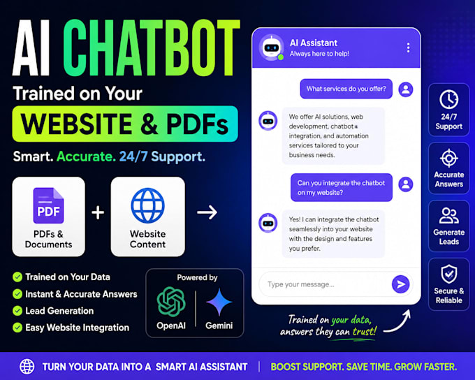 build a chatbot trained on your website content or pdfs