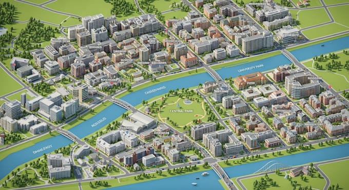create a professional isometric map