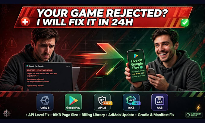 upgrade your unity project to unity 6 and fix google play console errors policy
