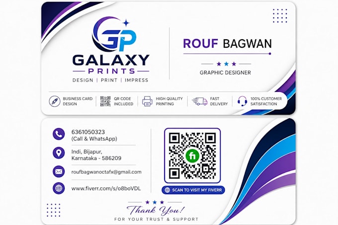 design a professional business card with qr code