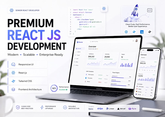 develop responsive react js frontend website