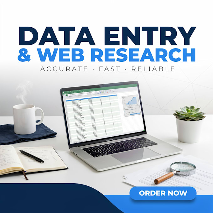 be your reliable virtual assistant for data entry and web research
