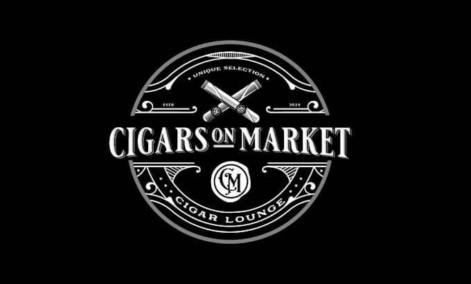 design attract 1920s style cigar lounge bar logo