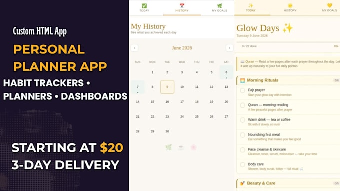 build you a custom personal planner or habit tracker app in HTML