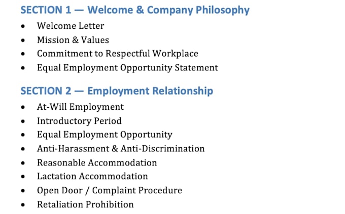 create your employee handbook