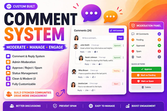 build a modern forum with comment and moderation system