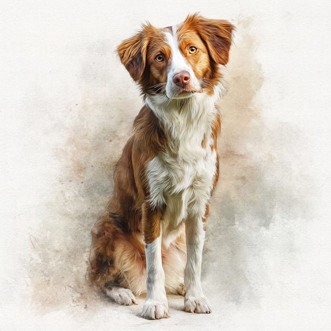 watercolor draw watercolor pet portrait