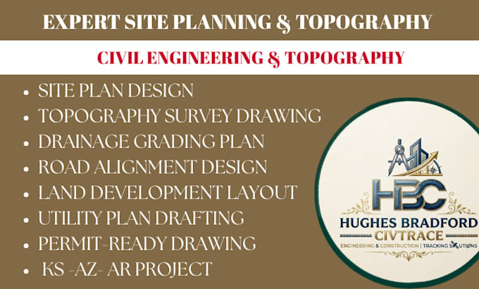 create site plan, grading plan, topography survey and utility plans for ks az ar