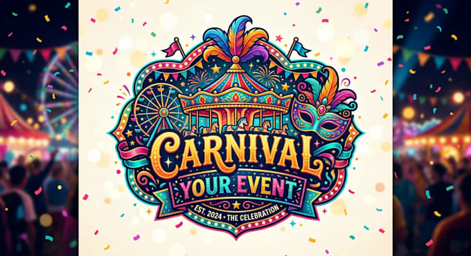 design a vibrant carnival logo for your event or brand
