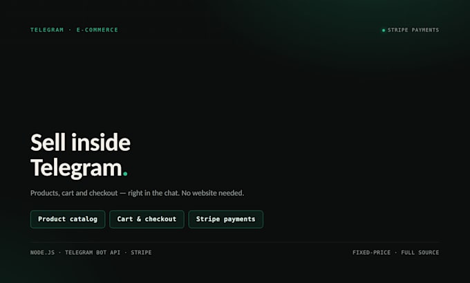 build a telegram ecommerce bot with stripe payments